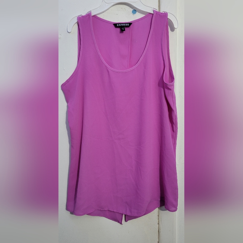Express bright purple sleeveless shirt/blouse with open back Size Petite Small